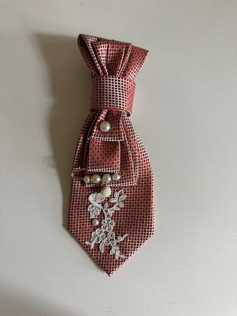Women's Tie | Orange Checkers