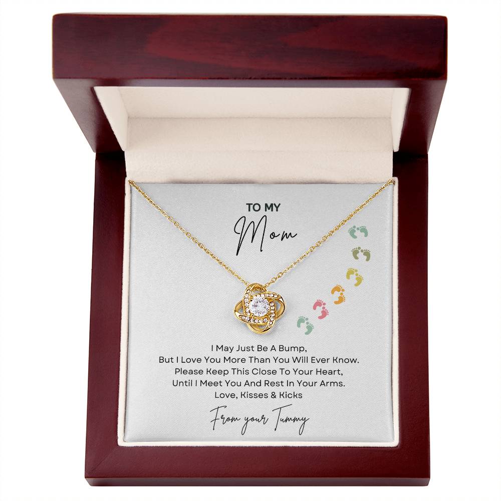 Mommy to Be | Baby Feet | Love Knot Necklace | Mother's Day Gift