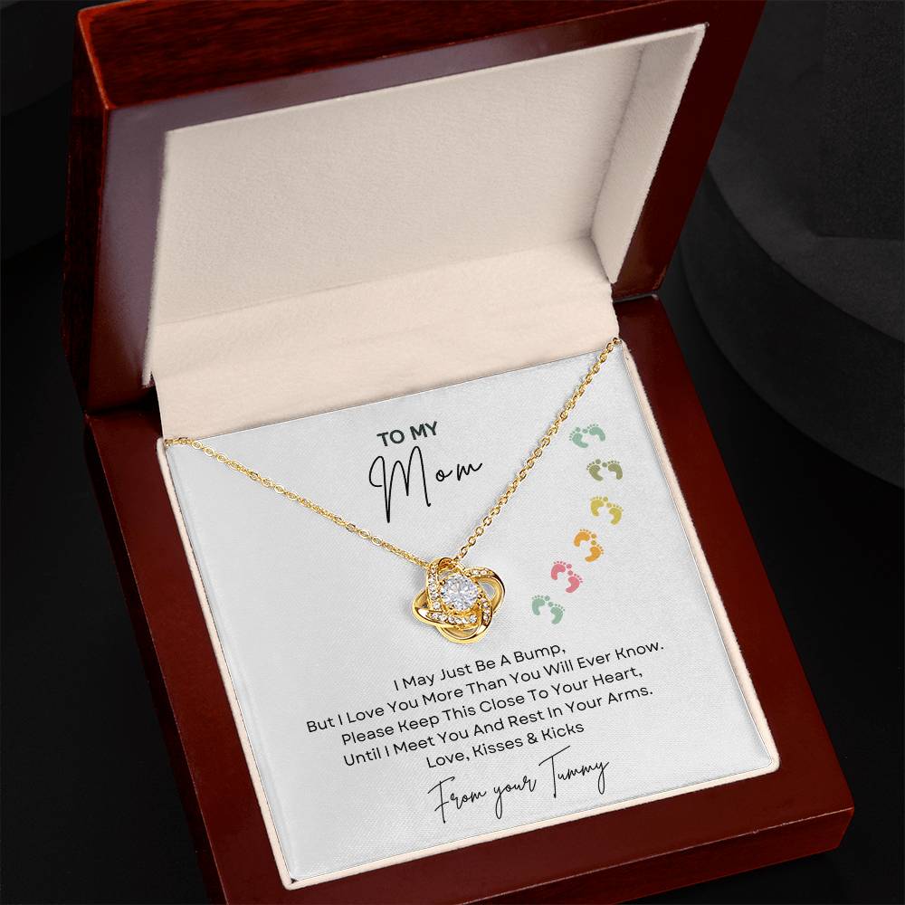 Mommy to Be | Baby Feet | Love Knot Necklace | Mother's Day Gift
