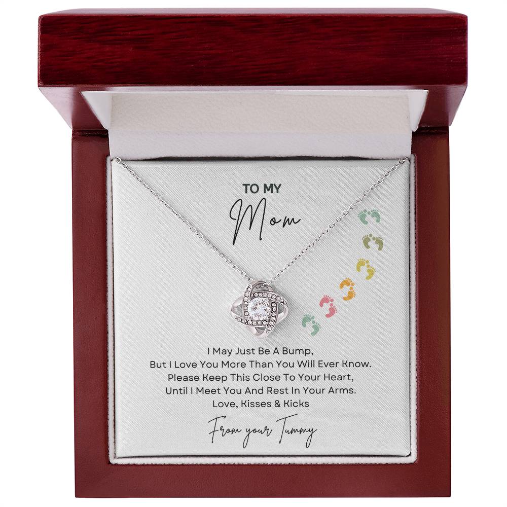Mommy to Be | Baby Feet | Love Knot Necklace | Mother's Day Gift