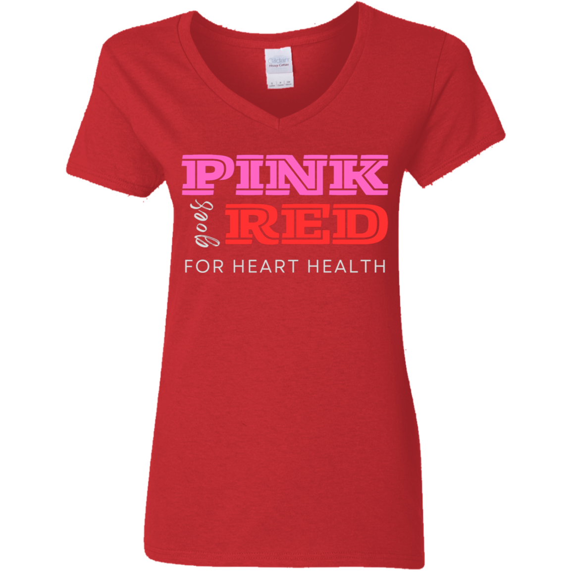 Pink goes Red | Ladies' V-Neck Tshirt (W)