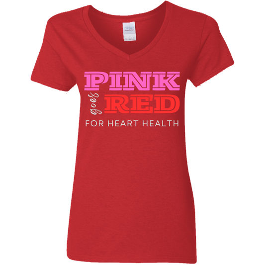 Pink goes Red | Ladies' V-Neck Tshirt (W)