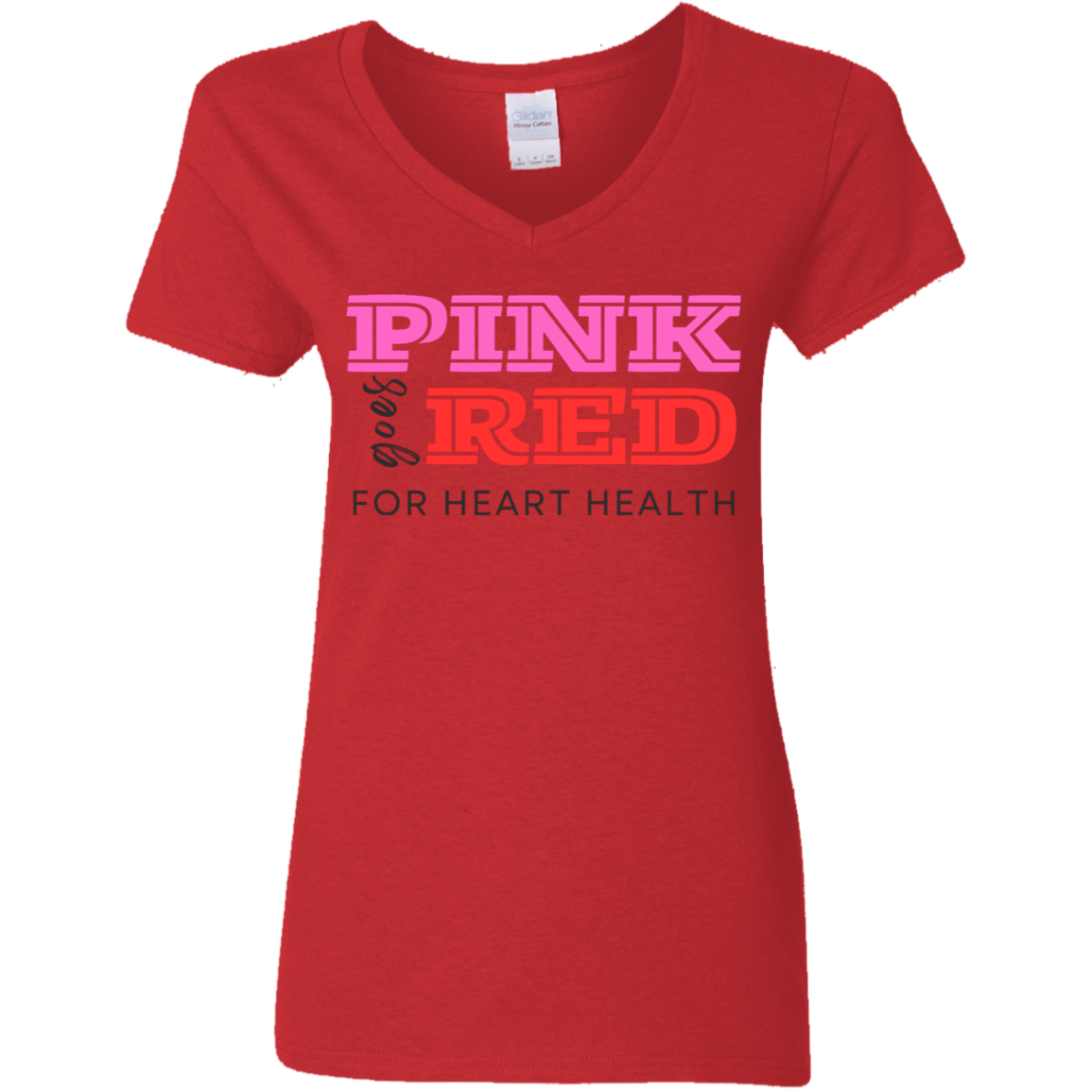 Pink goes Red | Ladies' V-Neck Tshirt (B)