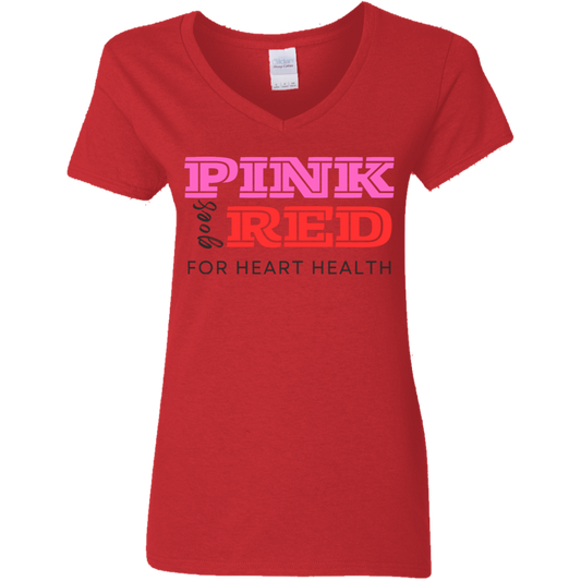 Pink goes Red | Ladies' V-Neck Tshirt (B)