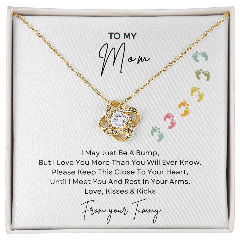 Mommy to Be | Baby Feet | Love Knot Necklace | Mother's Day Gift